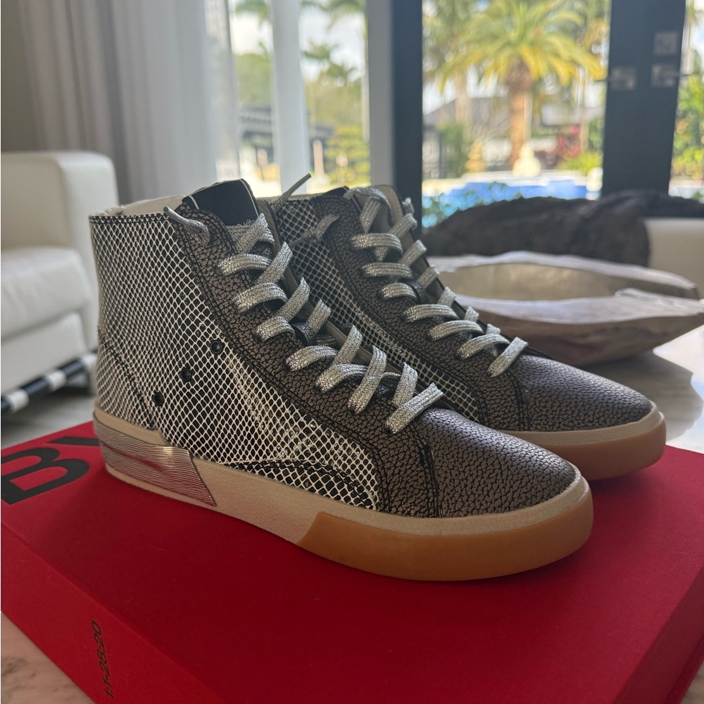 Dolce Vita Textured Black and White Sneakers